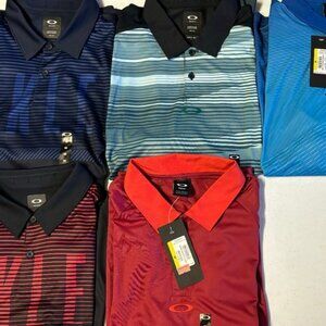 5 new mens size medium Oakley golf polos